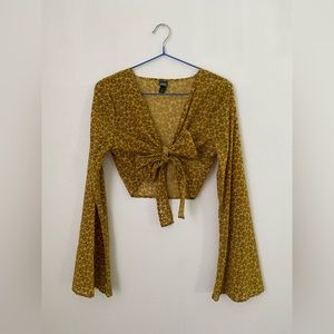 Wild Fable Boho Mustard Crop Top Size XS